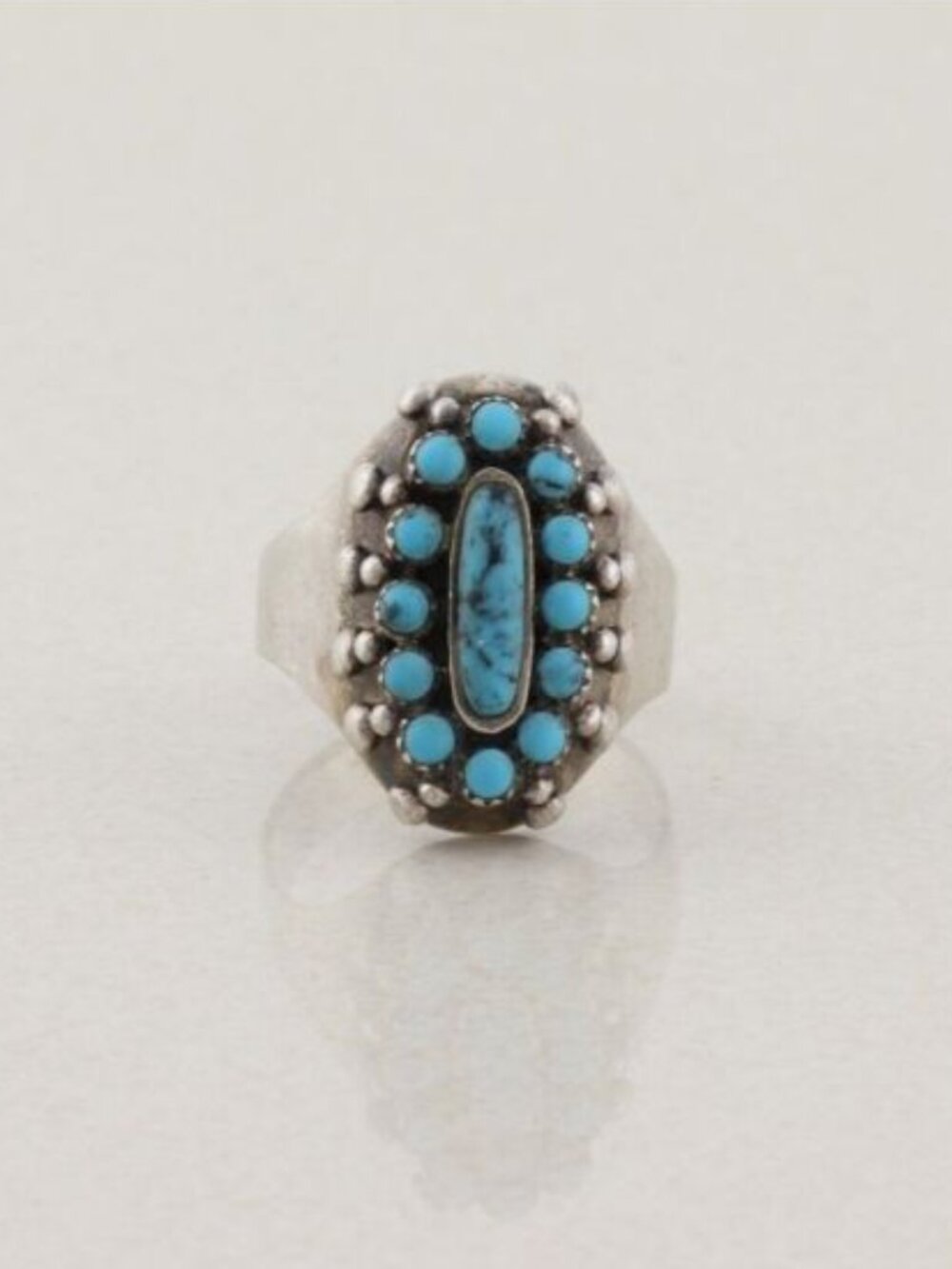 Men's Sterling Silver Turquoise Ring Size 12 Mens Ring